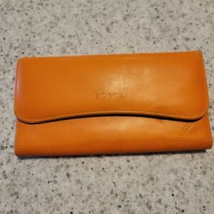 Vintage BOSCA  Vibrant Orange Leather Vallet